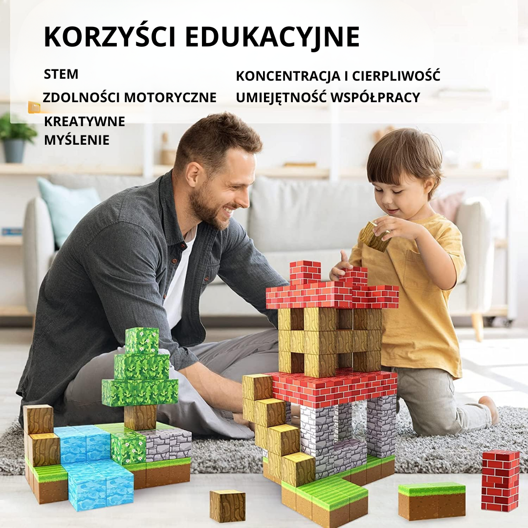 Magnetyczne Klocki Konstrukcyjne Minecraft® – 48 / 64 / 75 Klocków