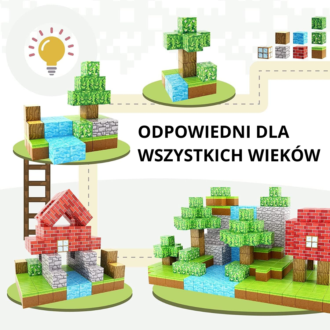 Magnetyczne Klocki Konstrukcyjne Minecraft® – 48 / 64 / 75 Klocków