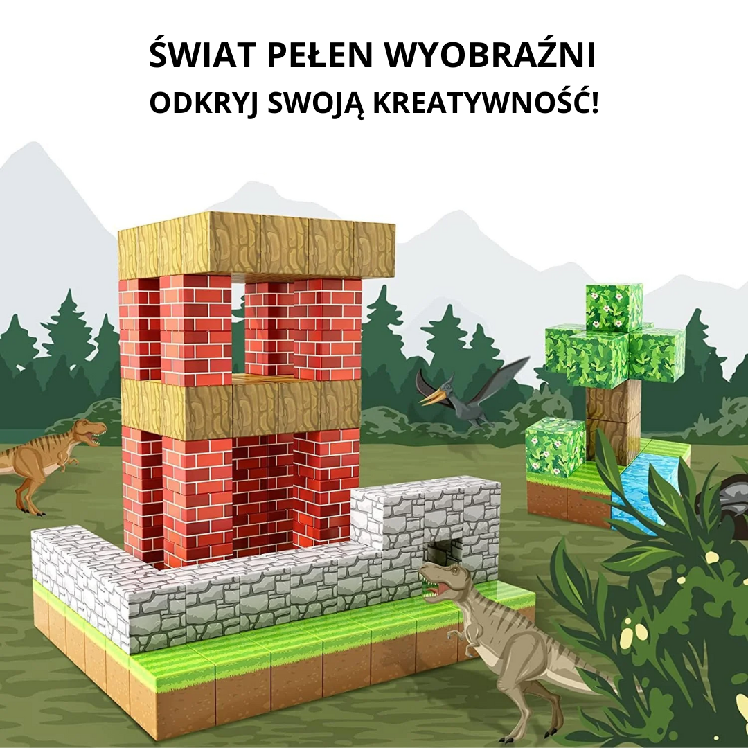 Magnetyczne Klocki Konstrukcyjne Minecraft® – 48 / 64 / 75 Klocków