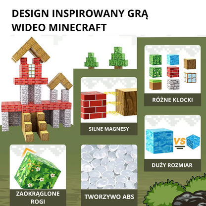 Magnetyczne Klocki Konstrukcyjne Minecraft® – 48 / 64 / 75 Klocków